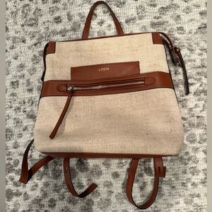 NWT Lodis canvas leather backpack handbag